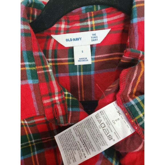 Old Navy Button Front S Womens Plaid Long Sleeve Collared Christmas Party Casual - Picture 4 of 4